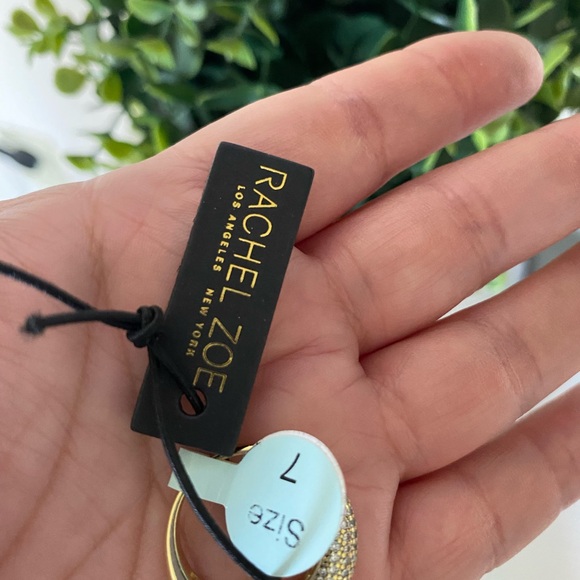 Brand New Rachel Zoe Gold over Sterling Silver 925 Cubic Zirconia size 7 ring - Picture 4 of 8